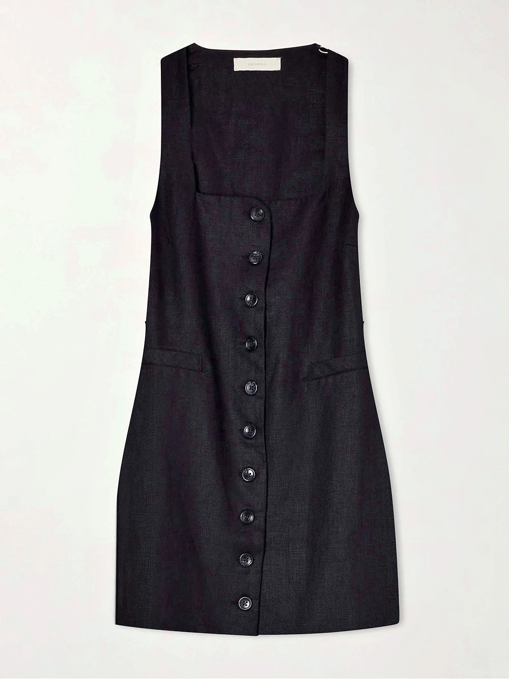 Faithfull the Brand Jaques Mini Dress Black Small - Picture 3 of 8